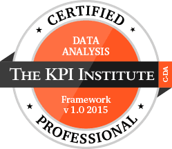 Certified Data Analysis Professional (C-DA) badge accredited by The KPI Institute
